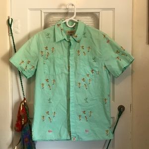 Vintage skater girl button up shirt